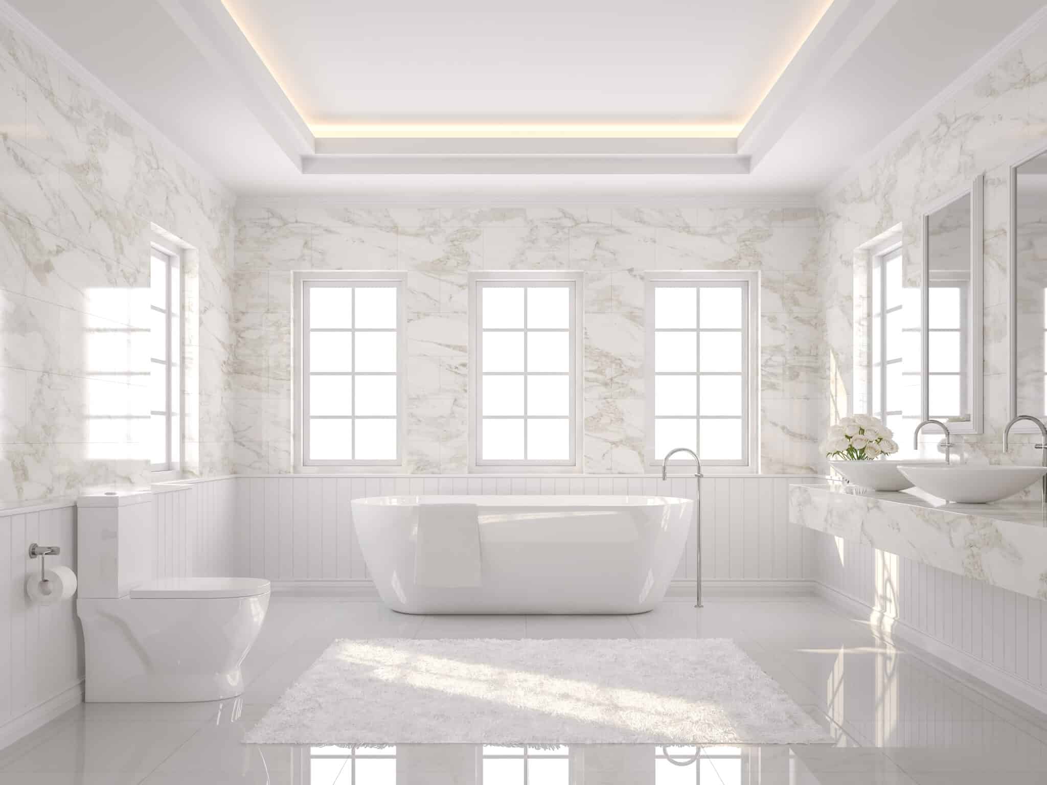 Luxury white bathroom Remodel