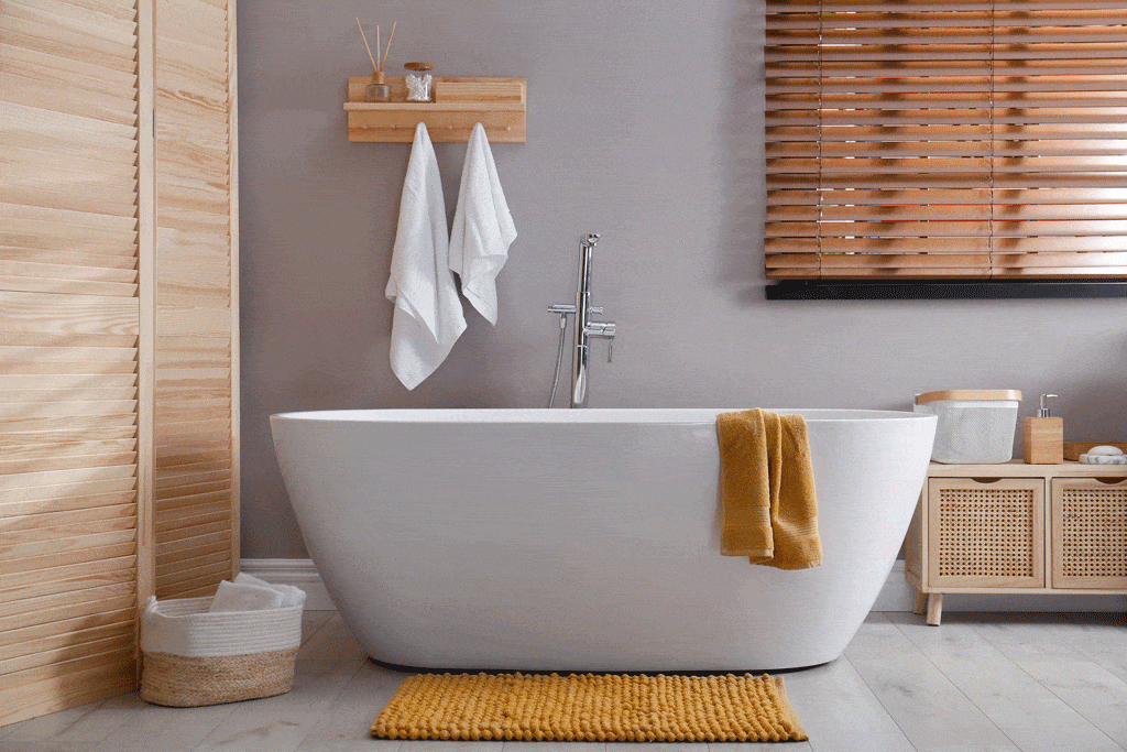 modern bath tub stand alone with brown towels bathrub & Shower conway sc myrtle beach sc 